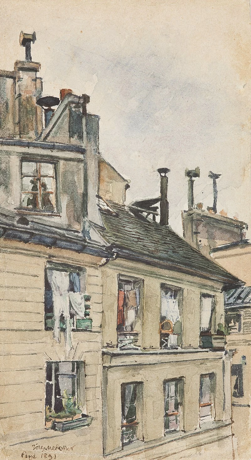 Vista dalla finestra dello studio a Parigi - Museo di Cracovia